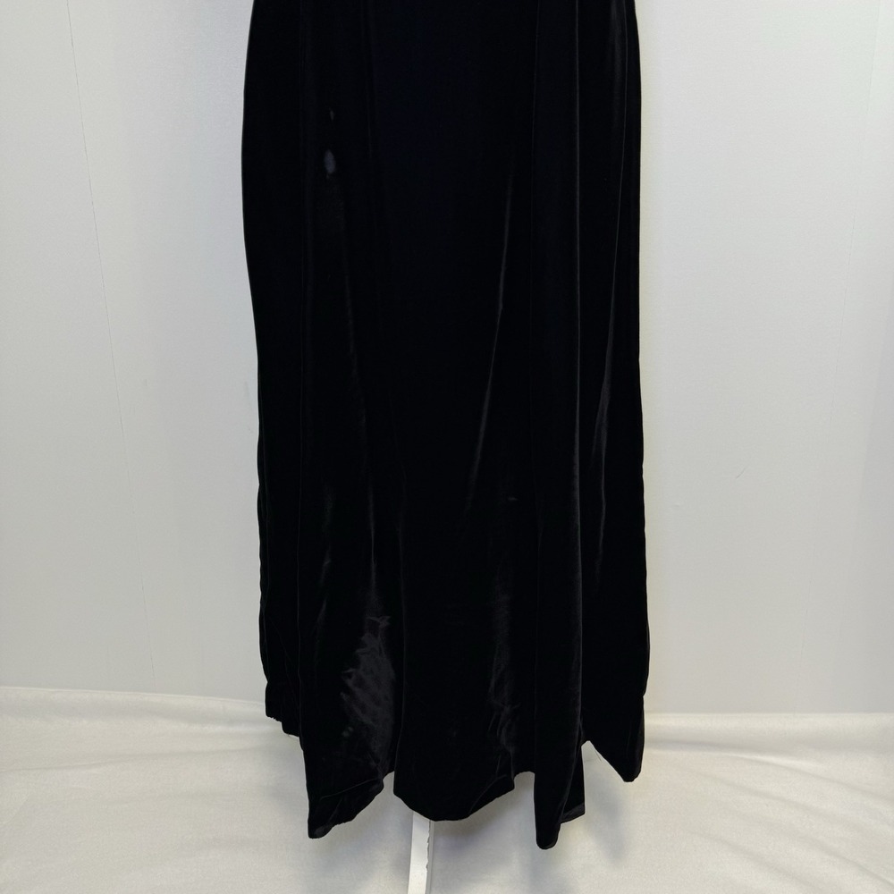 Vintage 80s Positively Ellyn Corset Black Velvet Goth Prom Cocktail Dress union - Picture 4 of 16